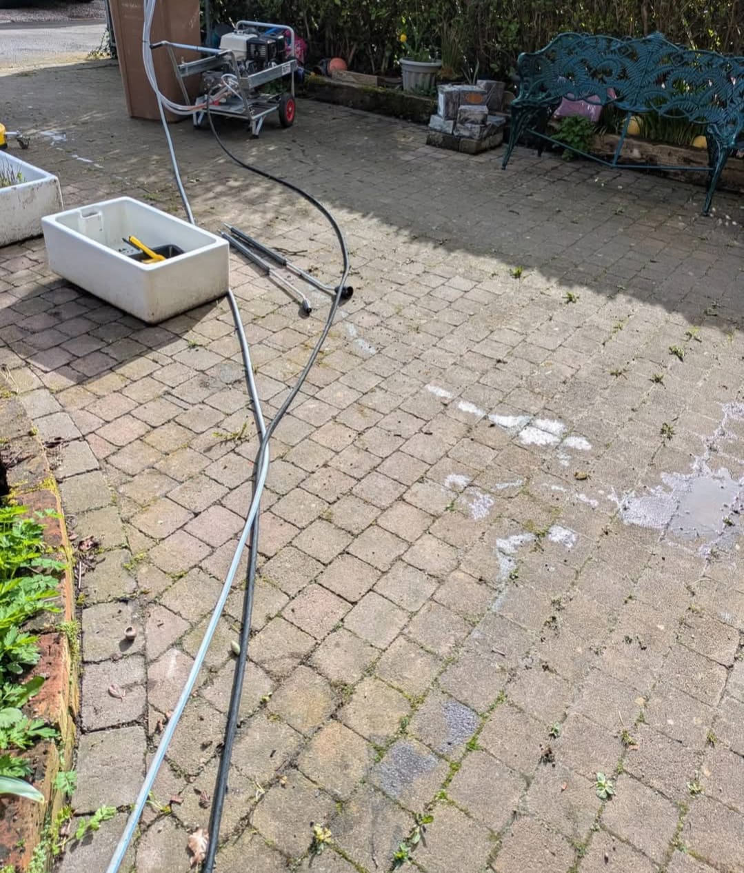 Patio pressure washing results